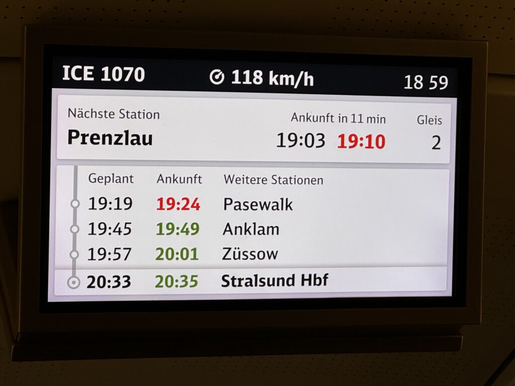 Die Strecke nach Vorpommern kann nur bis maximal 120km/h befahren werden.
